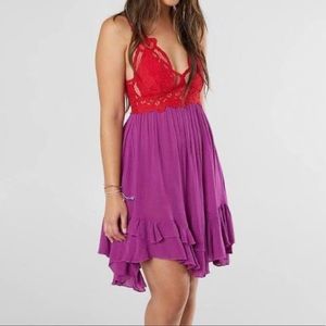 Free People medium Adella Mini Dress Fushia
